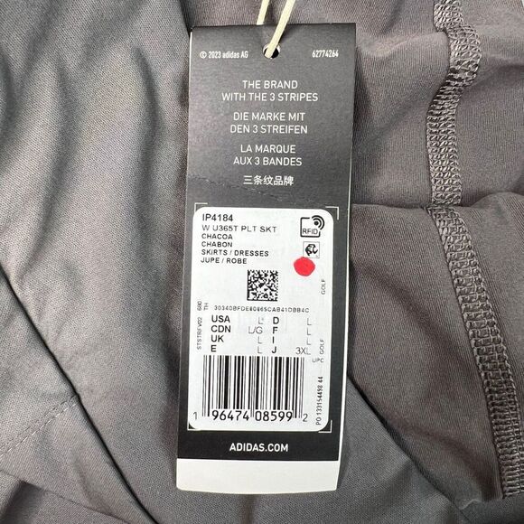 Adidas Ultimate 365 Tour Pleated Golf Skirt Skort Charcoal Gray Size Large NEW - Picture 5 of 16
